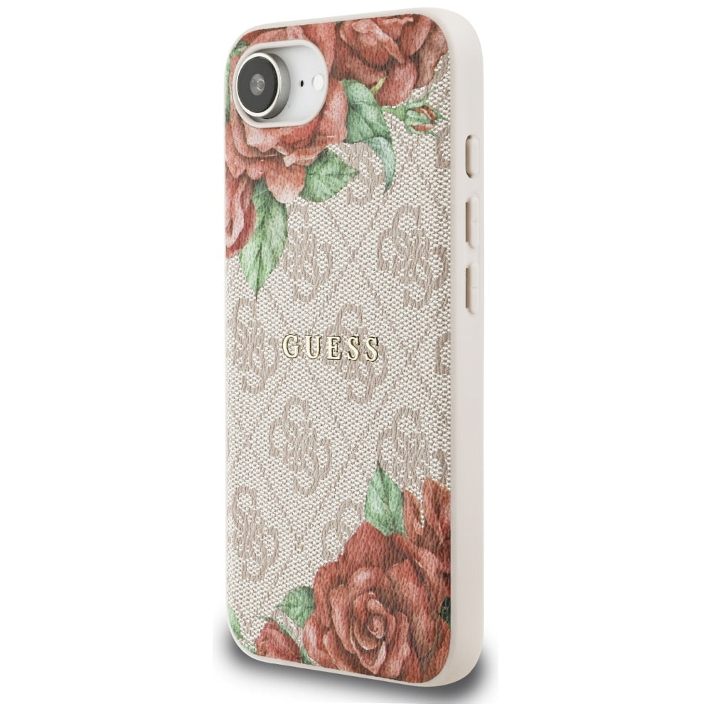 MagSafe Case for Apple iPhone 17e / 16e, Guess, 4G Flowers Print, Pink