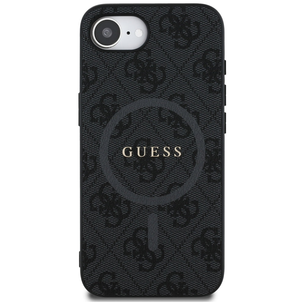 Custodia MagSafe per Apple iPhone 17e / 16e, Guess, 4G Ring Classic Logo, Nera