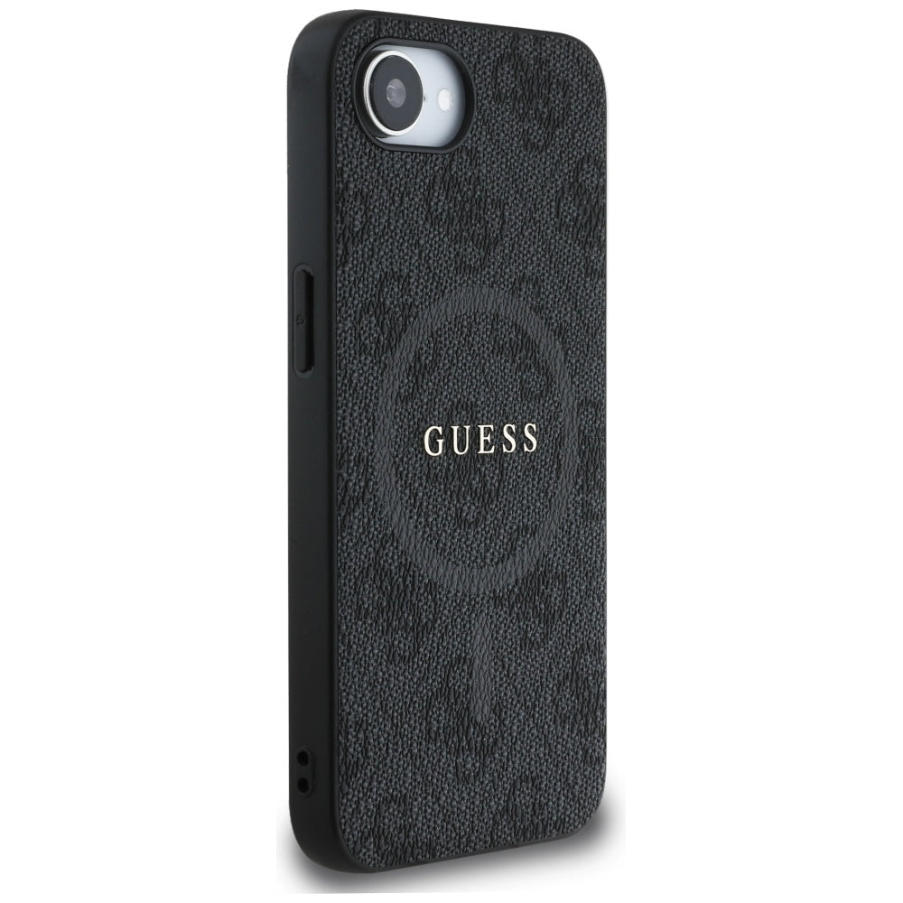Custodia MagSafe per Apple iPhone 17e / 16e, Guess, 4G Ring Classic Logo, Nera