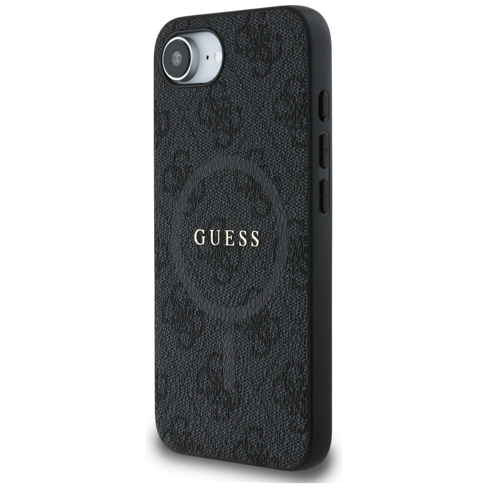 Custodia MagSafe per Apple iPhone 17e / 16e, Guess, 4G Ring Classic Logo, Nera