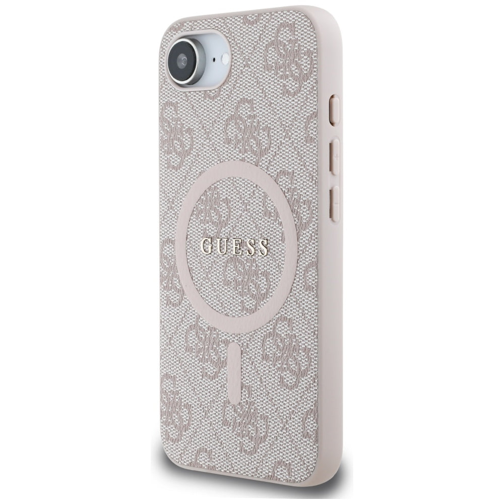 Custodia MagSafe per Apple iPhone 17e / 16e, Guess, 4G Ring Classic Logo, Rosa