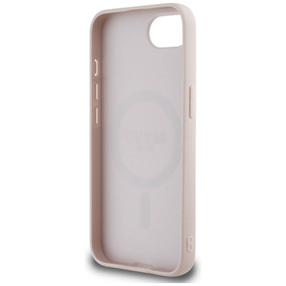 Custodia MagSafe per Apple iPhone 17e / 16e, Guess, 4G Ring Classic Logo, Rosa