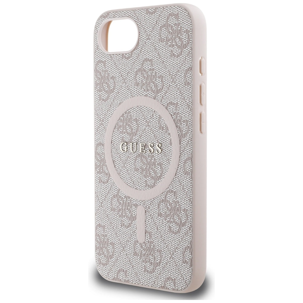 Custodia MagSafe per Apple iPhone 17e / 16e, Guess, 4G Ring Classic Logo, Rosa