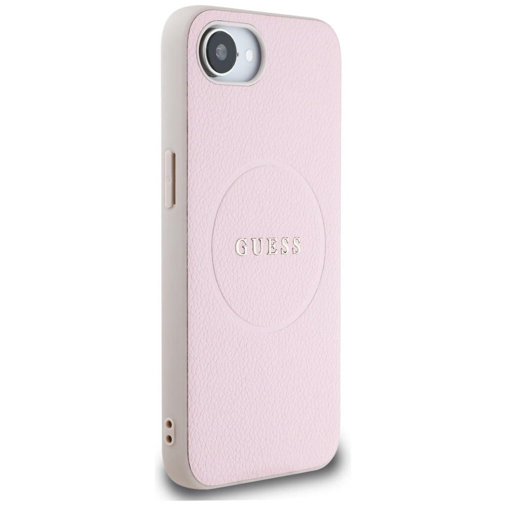 Custodia MagSafe per Apple iPhone 17e / 16e, Guess, Grained Gold Ring, Rosa