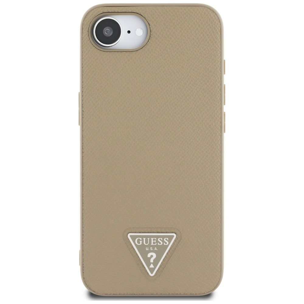 Custodia MagSafe per Apple iPhone 17e / 16e, Guess, Logo Triangolo Granulato, Marrone