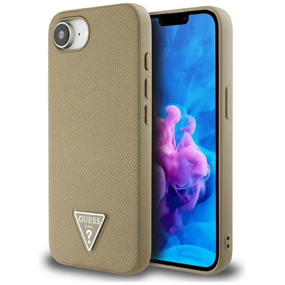 Custodia MagSafe per Apple iPhone 17e / 16e, Guess, Logo Triangolo Granulato, Marrone