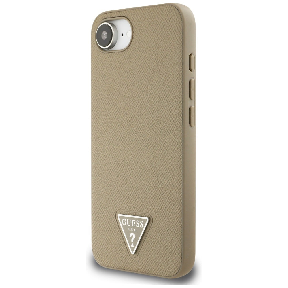 Custodia MagSafe per Apple iPhone 17e / 16e, Guess, Logo Triangolo Granulato, Marrone