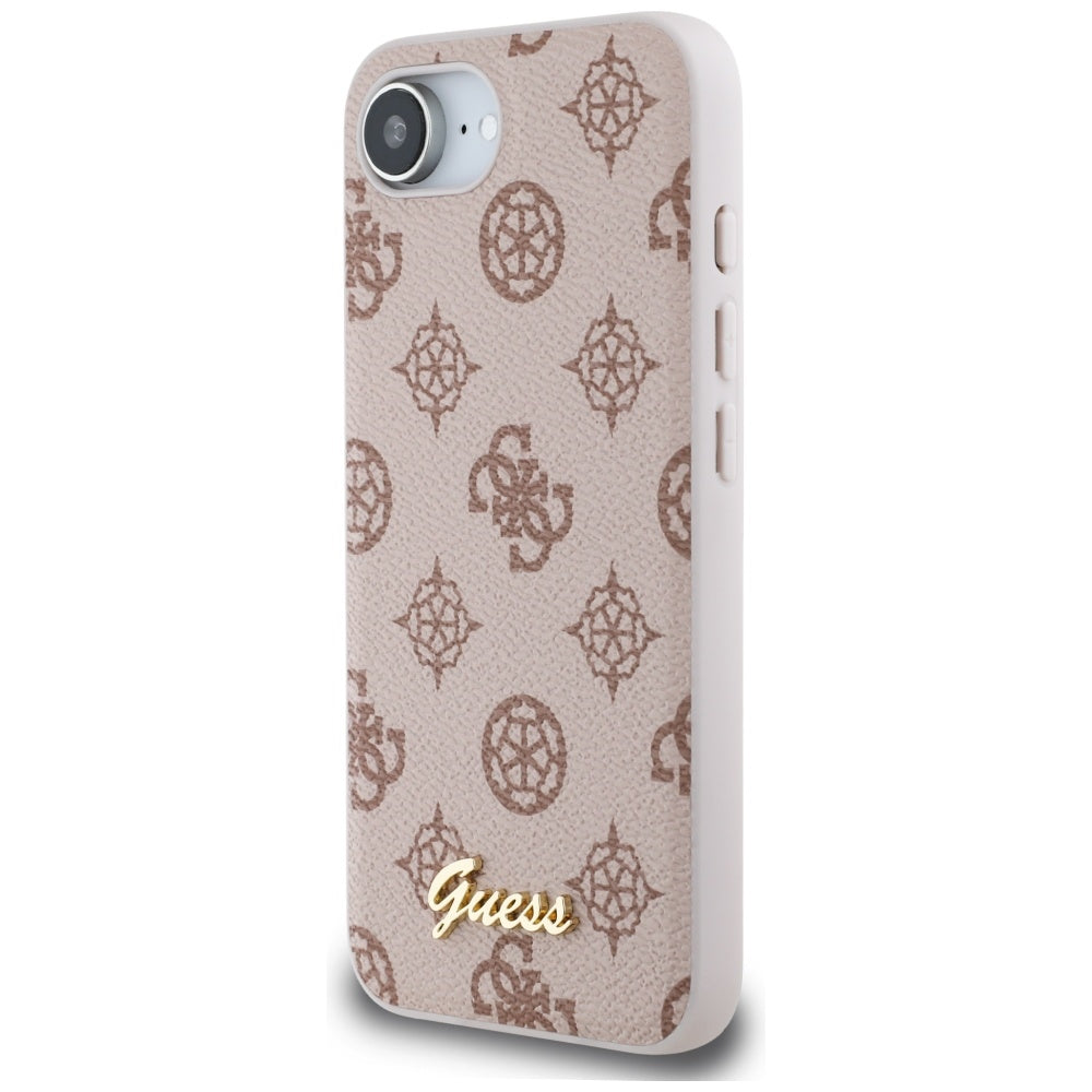 Custodia MagSafe per Apple iPhone 17e / 16e, Guess, Peony Script, Marrone