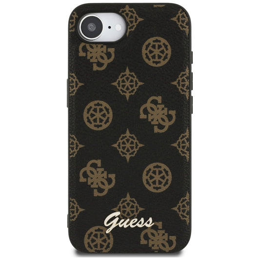 Custodia MagSafe per Apple iPhone 16e, Guess, Peony Script, Nera