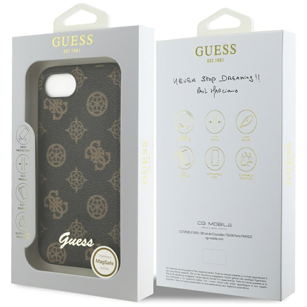 Custodia MagSafe per Apple iPhone 17e / 16e, Guess, Peony Script, Nera