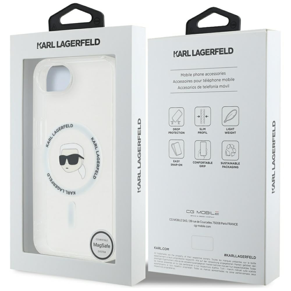 Custodia MagSafe per Apple iPhone 17e / 16e, Karl Lagerfeld, IML Karl's Head, Bianca