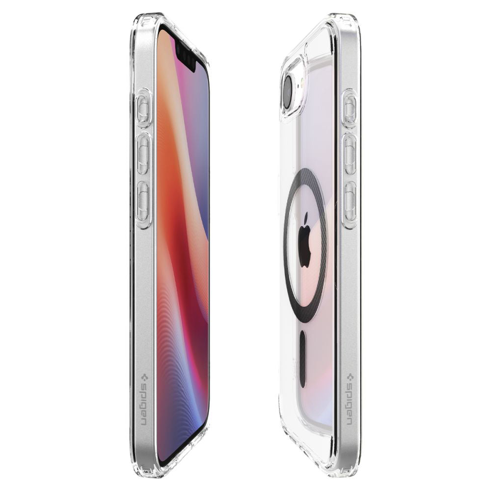 Custodia MagSafe per Apple iPhone 17e / 16e, Spigen, Ultra Hybrid Carbon, Trasparente ACS09140