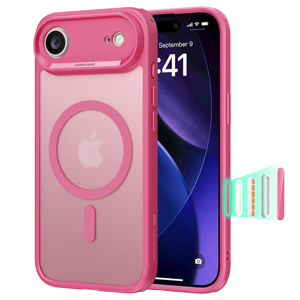 Custodia MagSafe per Apple iPhone 17 Air, ESR, Classic Hybrid, Rosa Satinato