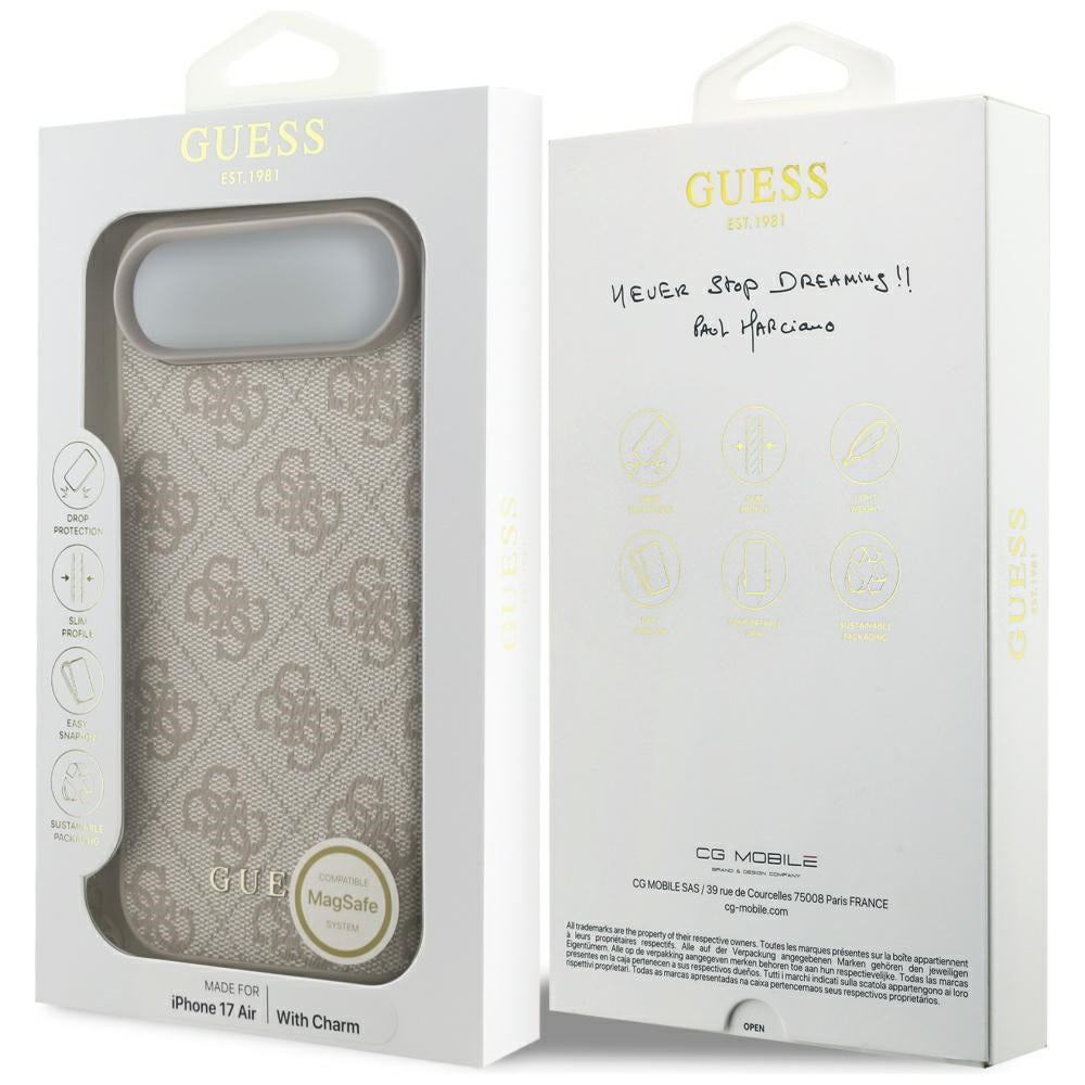 Custodia MagSafe per Apple iPhone 17 Air, Guess, 4G Charm Cradle, Rosa
