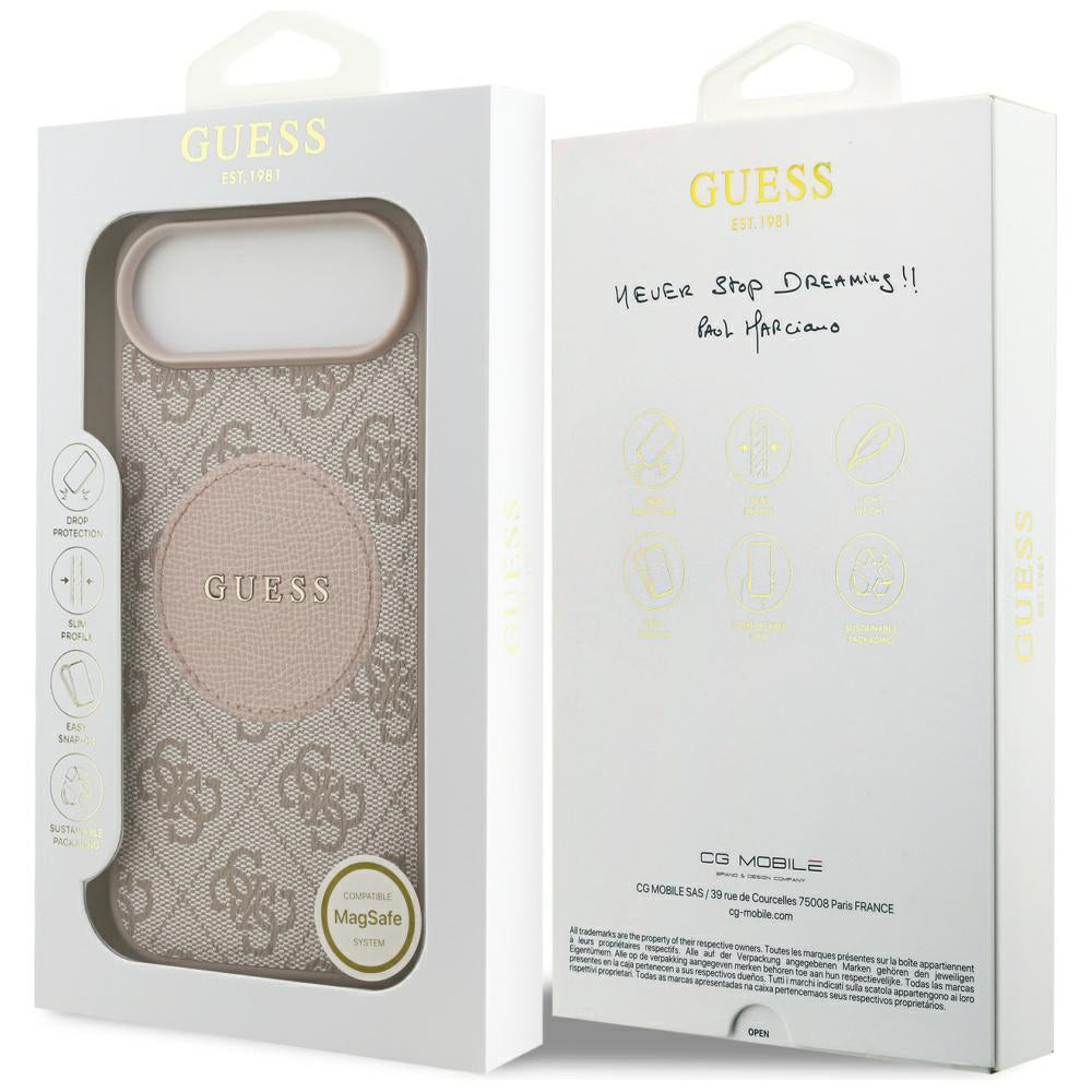 Custodia MagSafe per Apple iPhone 17 Air, Guess, 4G Circle Classic Logo, Rosa