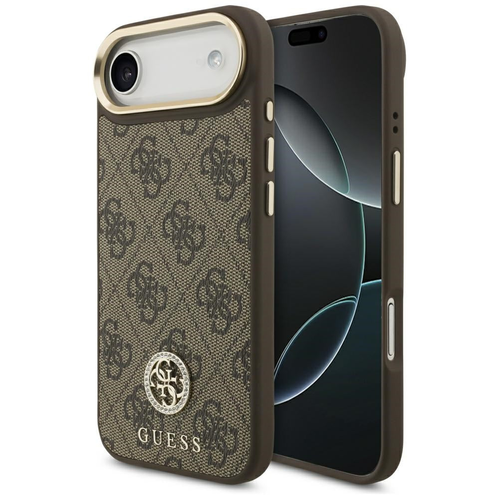 Custodia MagSafe per Apple iPhone 17 Air, Guess, 4G Strass Logo, Marrone