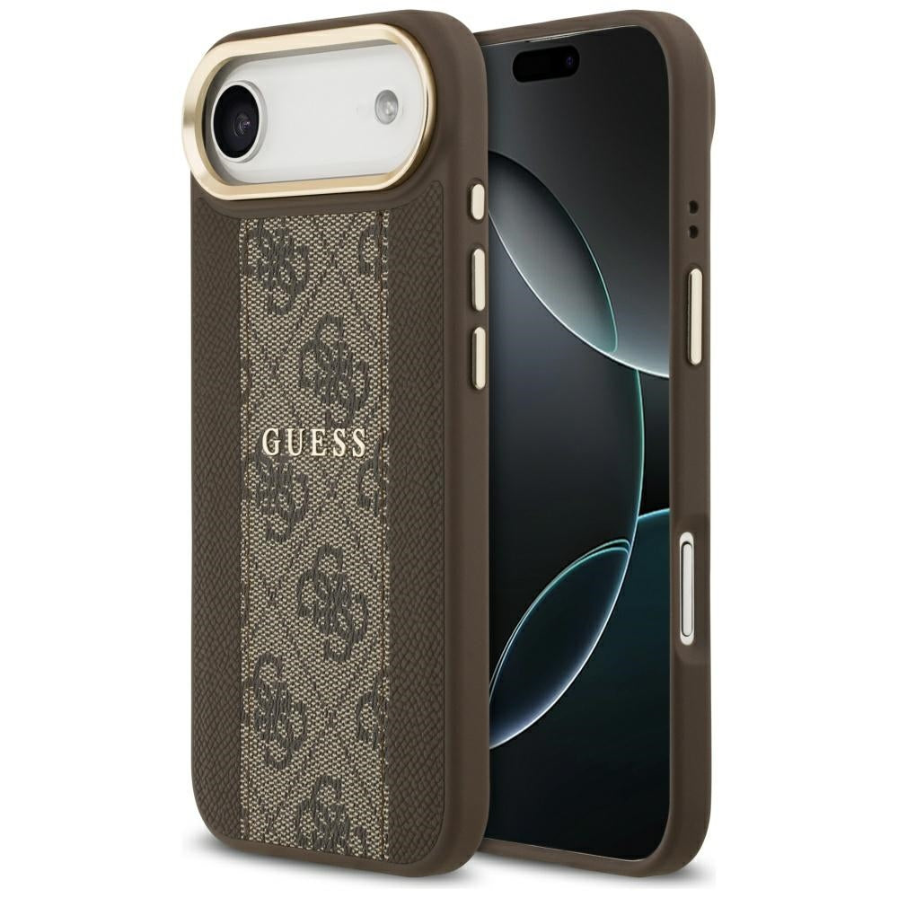 Custodia MagSafe per Apple iPhone 17 Air, Guess, 4G Stripe, Marrone