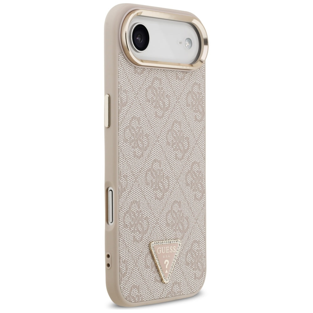 Custodia MagSafe per Apple iPhone 17 Air, Guess, Logo Triangolo 4G, Rosa Dorato