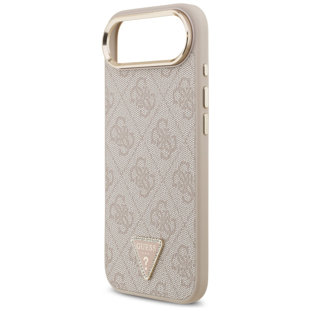 Custodia MagSafe per Apple iPhone 17 Air, Guess, Logo Triangolo 4G, Rosa Dorato
