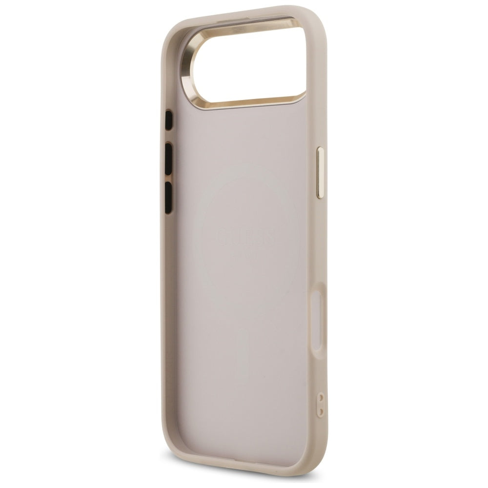 Custodia MagSafe per Apple iPhone 17 Air, Guess, Logo Triangolo 4G, Rosa Dorato