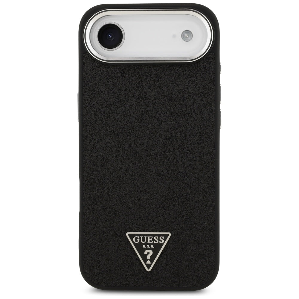Custodia MagSafe per Apple iPhone 17 Air, Guess, Logo Triangolo Glitter, Nera