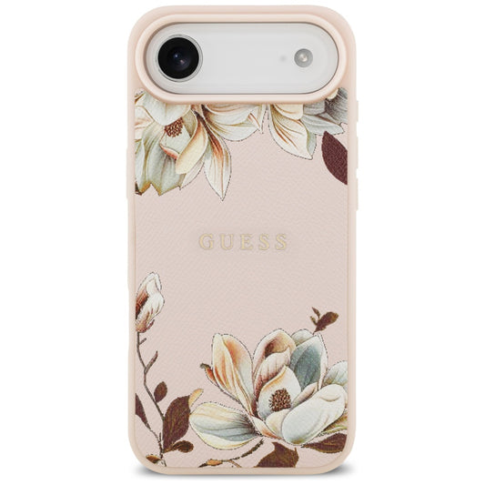 Custodia MagSafe per Apple iPhone 17 Air, Guess, Grained Flowers, Rosa