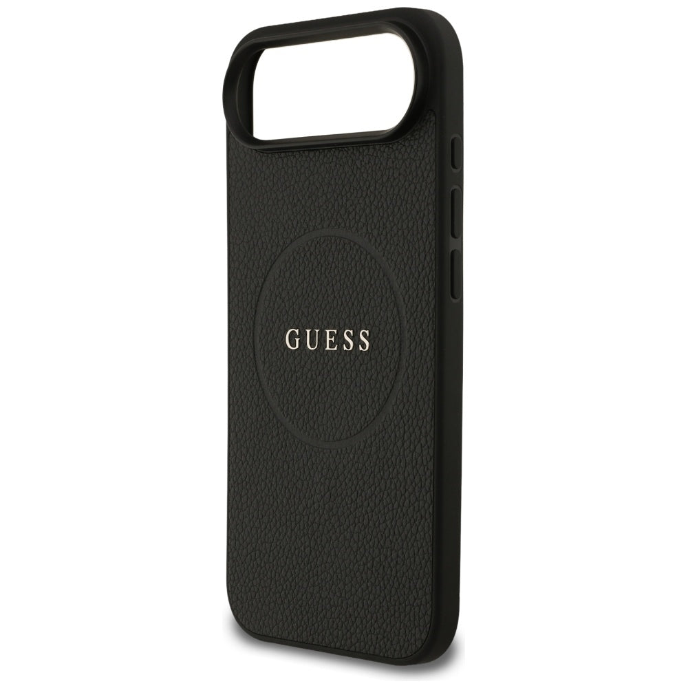 Custodia MagSafe per Apple iPhone 17 Air, Guess, Grained Gold Ring, Nera