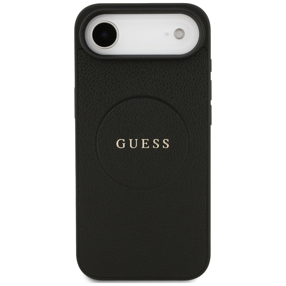 Custodia MagSafe per Apple iPhone 17 Air, Guess, Grained Gold Ring, Nera