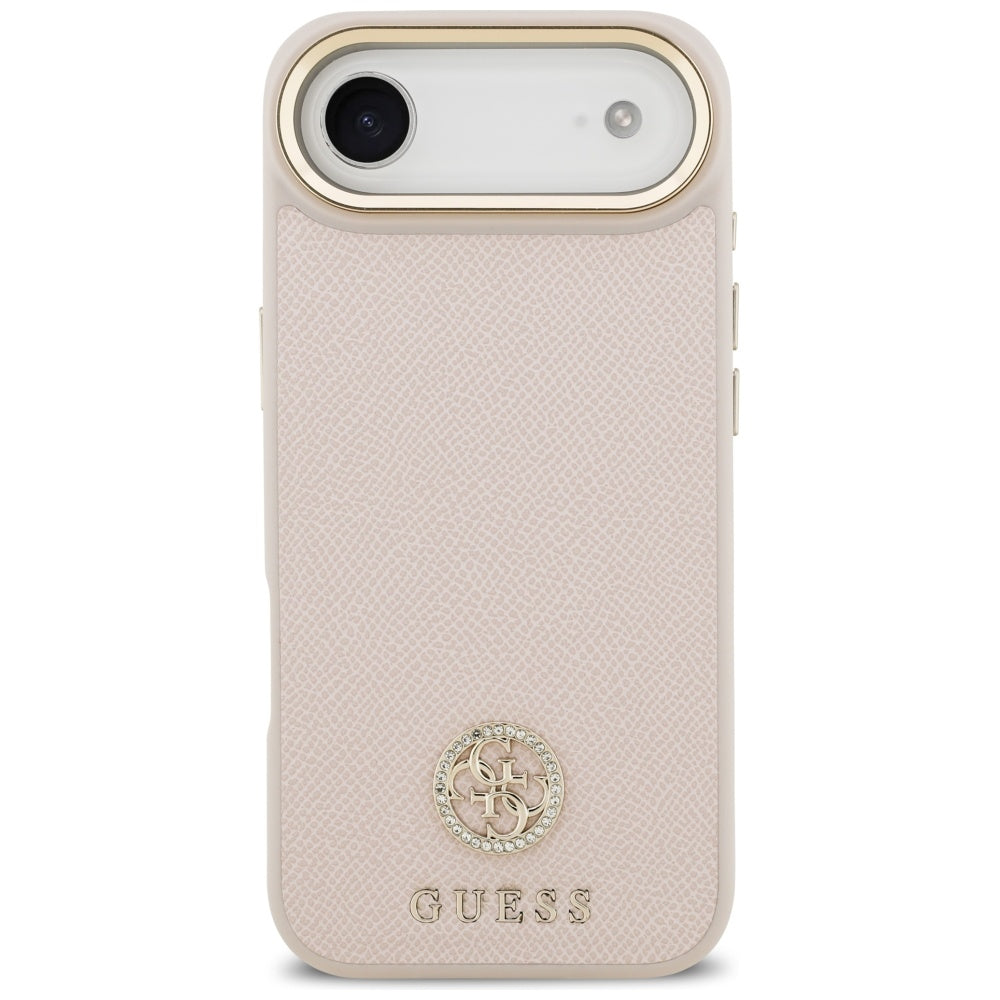 Custodia MagSafe per Apple iPhone 17 Air, Guess, Grained Strass Logo, Rosa