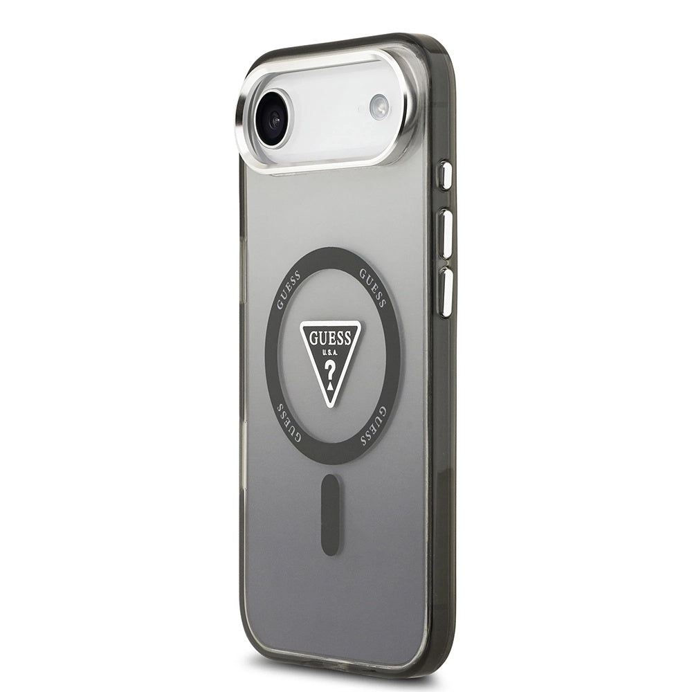 Custodia MagSafe per Apple iPhone 17 Air, Guess, Logo Triangolo Gradiente IML, Nera