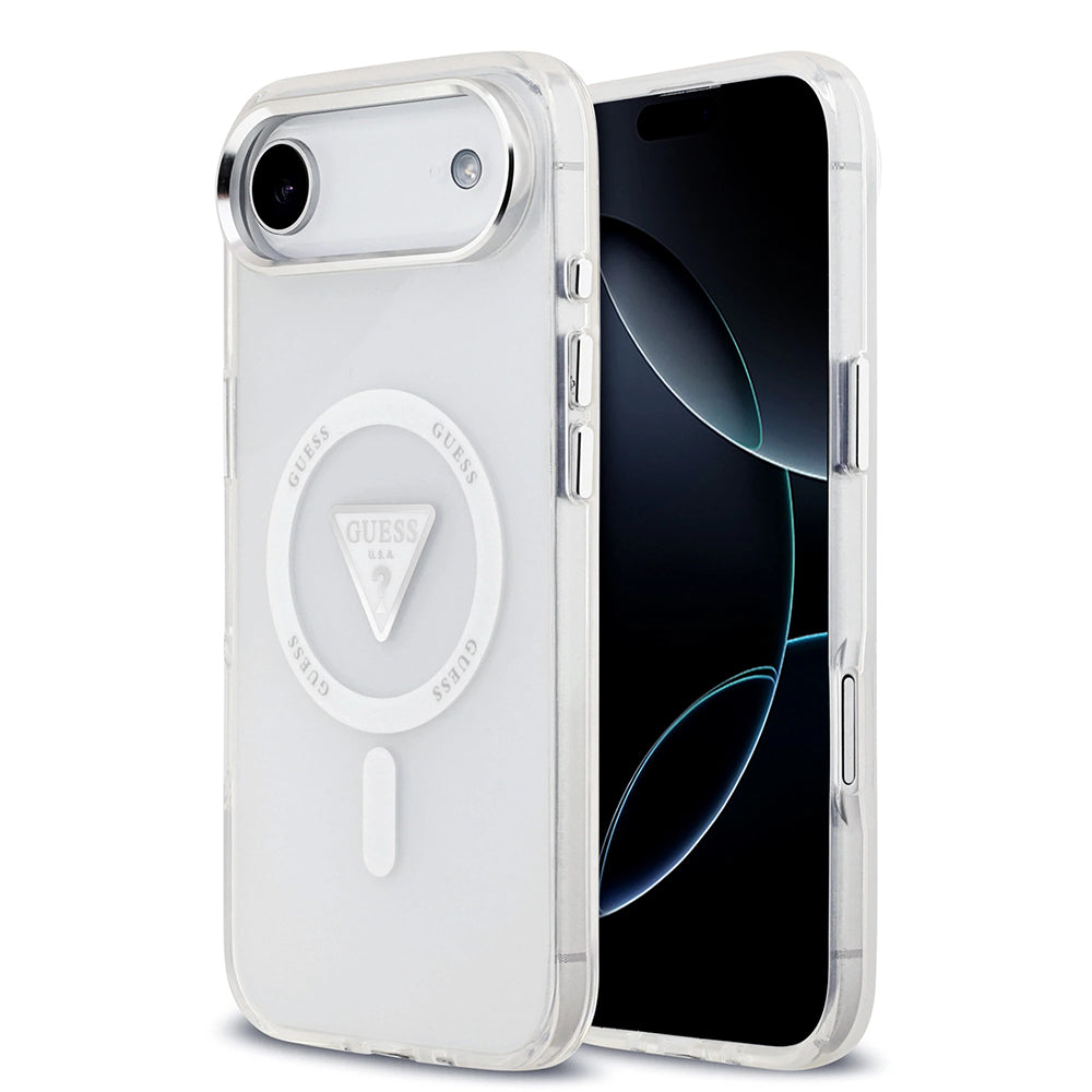 MagSafe Case for Apple iPhone 17 Air, Guess, IML Gradient Triangle Logo, Transparent