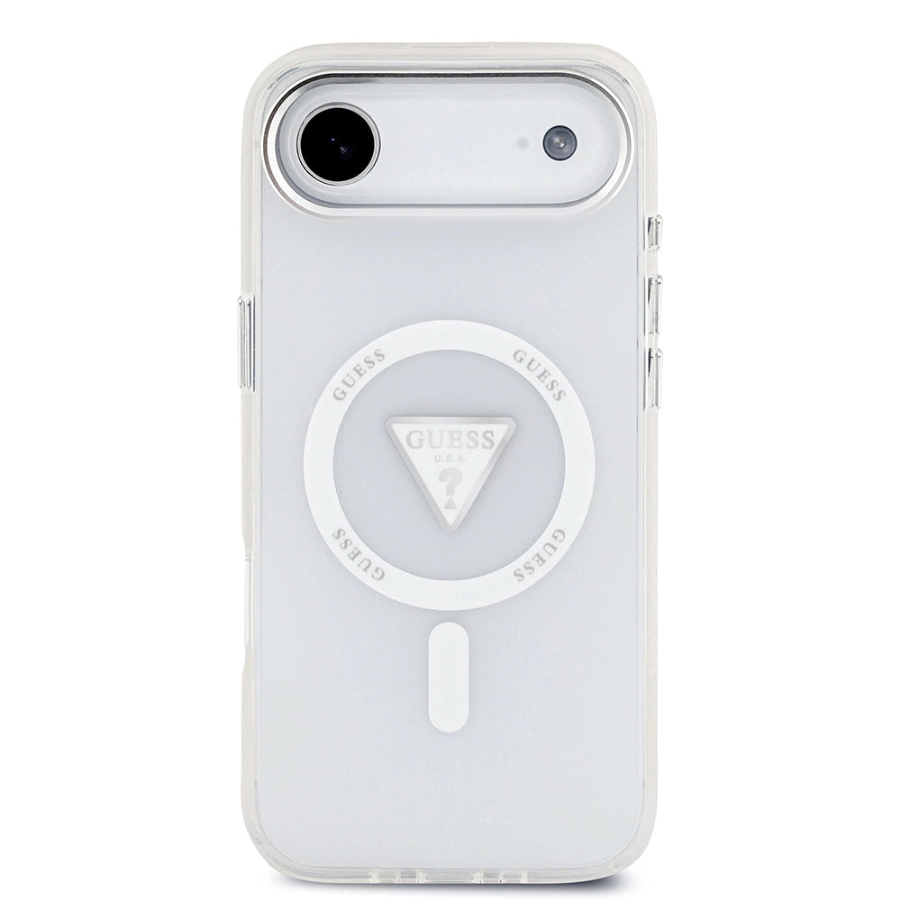 MagSafe Case for Apple iPhone 17 Air, Guess, IML Gradient Triangle Logo, Transparent