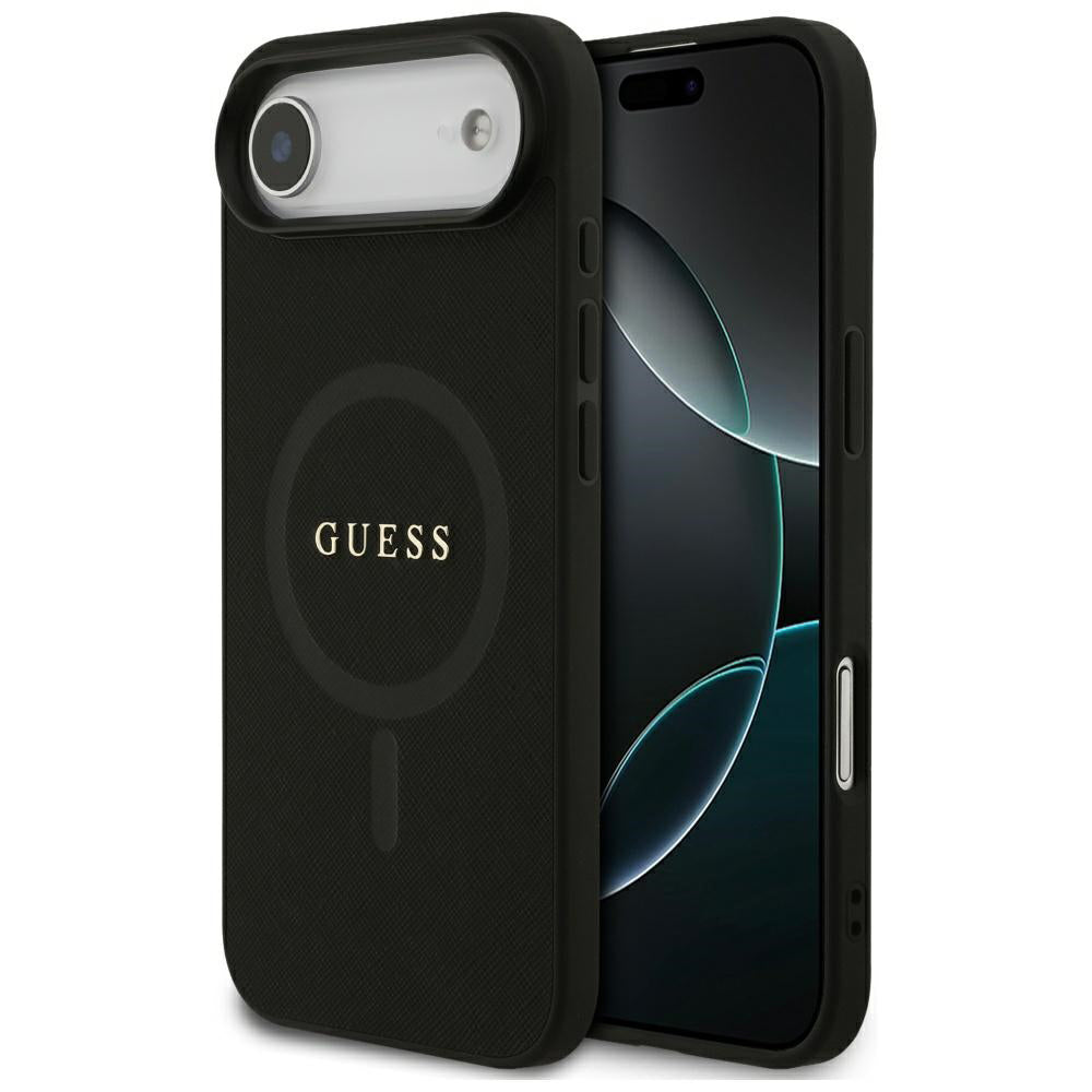 Custodia MagSafe per Apple iPhone 17 Air, Guess, Saffiano Classic Logo, Nera