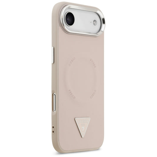 Custodia MagSafe per Apple iPhone 17 Air, Guess, Logo Triangolo, Rosa Argentata