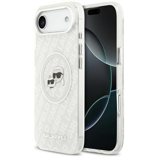 Custodia MagSafe per Apple iPhone 17 Air, Karl Lagerfeld, IML Glitter Karl & Choupette's Heads, Grigio