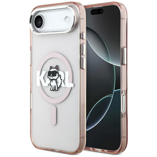 Custodia MagSafe per Apple iPhone 17 Air, Karl Lagerfeld, IML Sketch Logo Choupette, Rosa