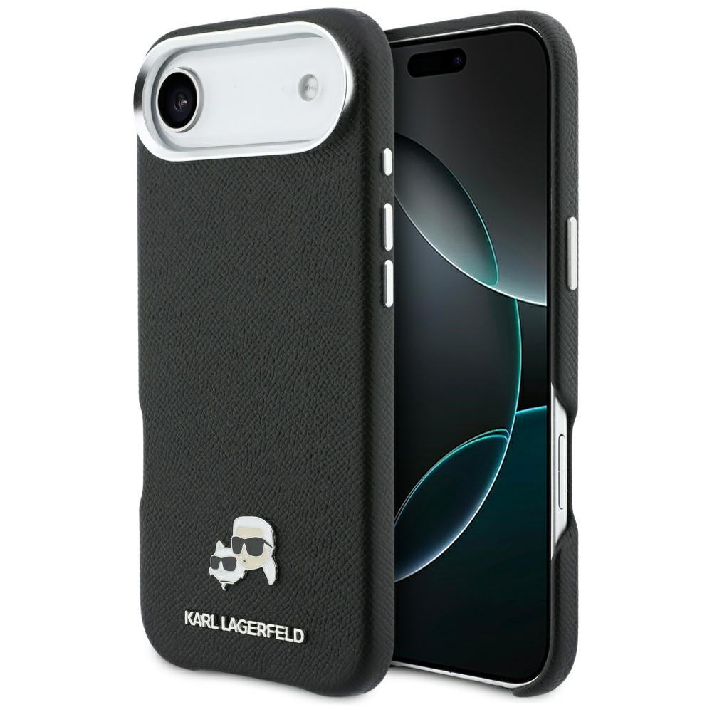 MagSafe Case for Apple iPhone 17 Air, Karl Lagerfeld, Karl & Choupette Head's Pin, Black