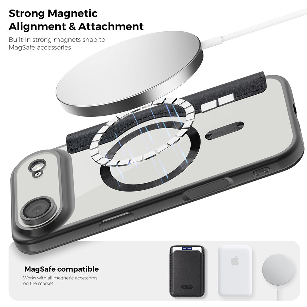 Custodia MagSafe per Apple iPhone 17 Air, Techsuit, SmartMag Book, Rosa