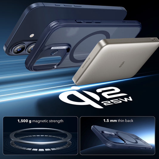 Custodia MagSafe per Apple iPhone 17, ESR, Classic Hybrid, Blu Satinato