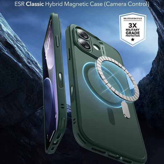 Custodia MagSafe per Apple iPhone 17, ESR, Classic Hybrid, Verde Satinato