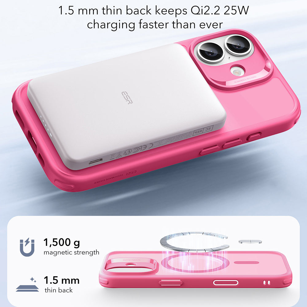 Custodia MagSafe per Apple iPhone 17, ESR, Classic Hybrid, Rosa Satinato