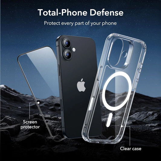 Custodia MagSafe per Apple iPhone 17, ESR, Classic Hybrid con Protezione Schermo, Trasparente