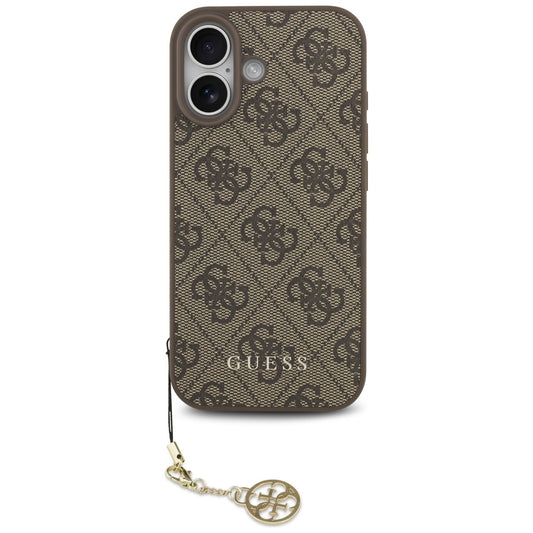 Custodia MagSafe per Apple iPhone 17, Guess, 4G Charm Cradle, Marrone