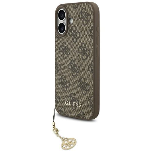 Custodia MagSafe per Apple iPhone 17, Guess, 4G Charm Cradle, Marrone