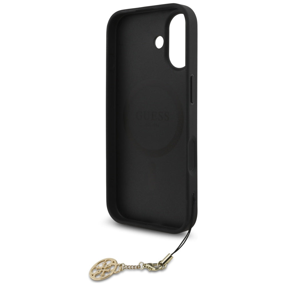 Custodia MagSafe per Apple iPhone 17, Guess, 4G Charm Cradle, Nera