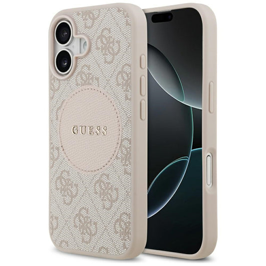 Custodia MagSafe per Apple iPhone 17, Guess, 4G Circle Classic Logo, Rosa