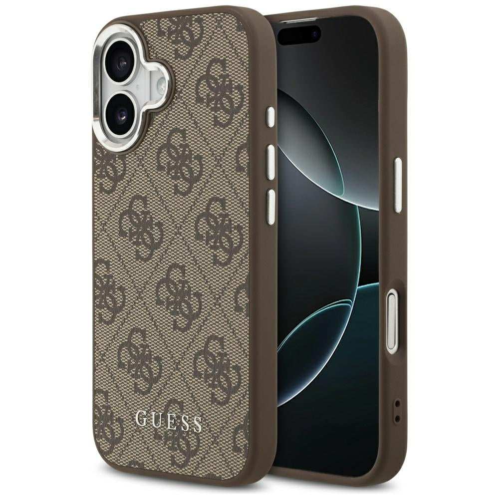 Custodia MagSafe per Apple iPhone 17, Guess, 4G Classic Logo, Marrone