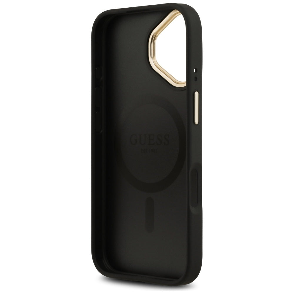 Custodia MagSafe per Apple iPhone 17, Guess, 4G Classic, Nera