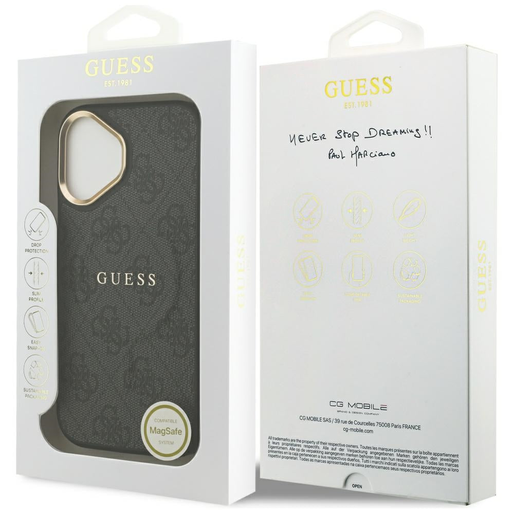 Custodia MagSafe per Apple iPhone 17, Guess, 4G Classic, Nera