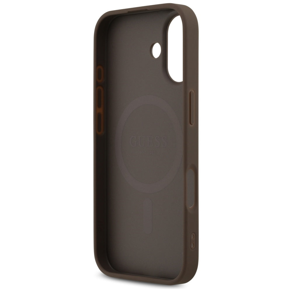MagSafe Case for Apple iPhone 17, Guess, 4G Printed Stripes, Brown